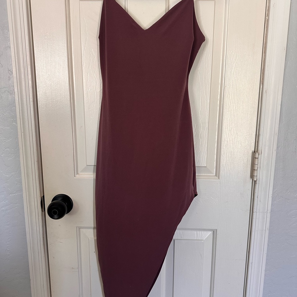 Elegant Purple with Shimmer Asymmetrical Dress